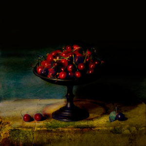 Cherries in a compote still life