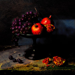 Fruit in a compote still life