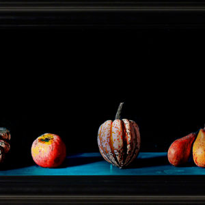 Pumpkins Apples Pear still life