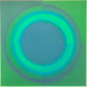 Green and blue colour circle print