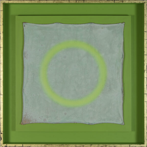 Green circle on green background